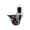 Service Caster 3'' Red Poly Swivel 1-3/4'' Expanding Stem Caster with Brake SCC-EX20S314-PPUB-RED-PLB-134 - alternate 1